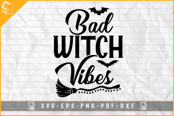 Bad Witch Vibes Halloween T-shirt Design: A Graphic Asset for Seasonal Branding