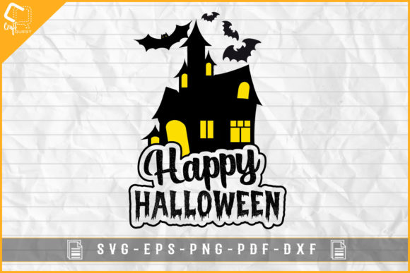Halloween Ghost House Graphic for Crafts