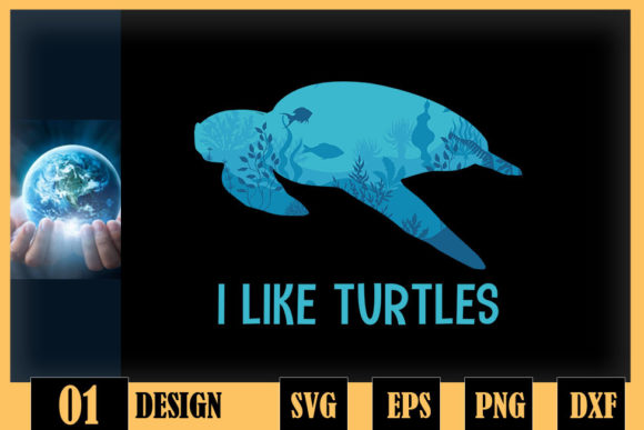 I Like Turtle Ocean Graphics for Crafts