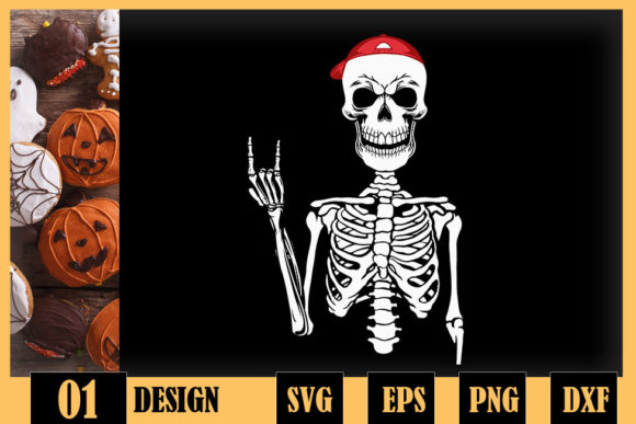 Rocker Skeleton Hand Rock on Costume Graphics for Crafts